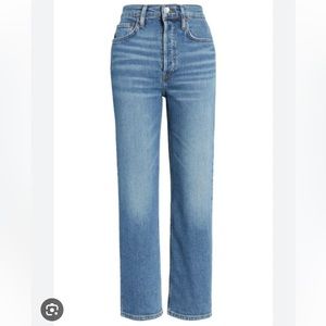 Redone Stovepipe High Waisted Jeans in Clean Dusk